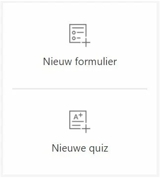 Microsoft forms nieuw formulier of quiz